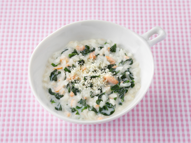 鮭とほうれん草(cǎo)のリゾット